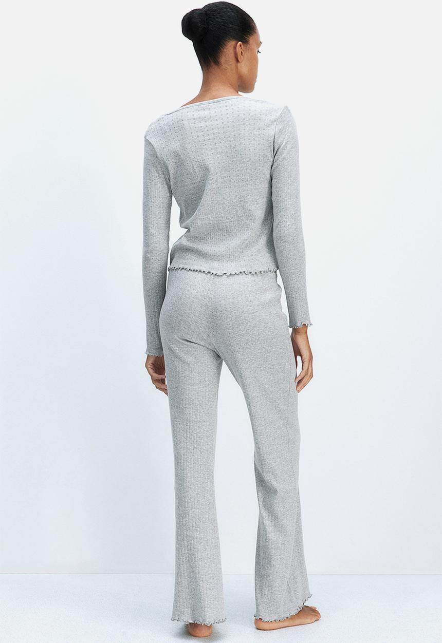 H&M - Pointelle jersey pyjamas -  light grey marl
