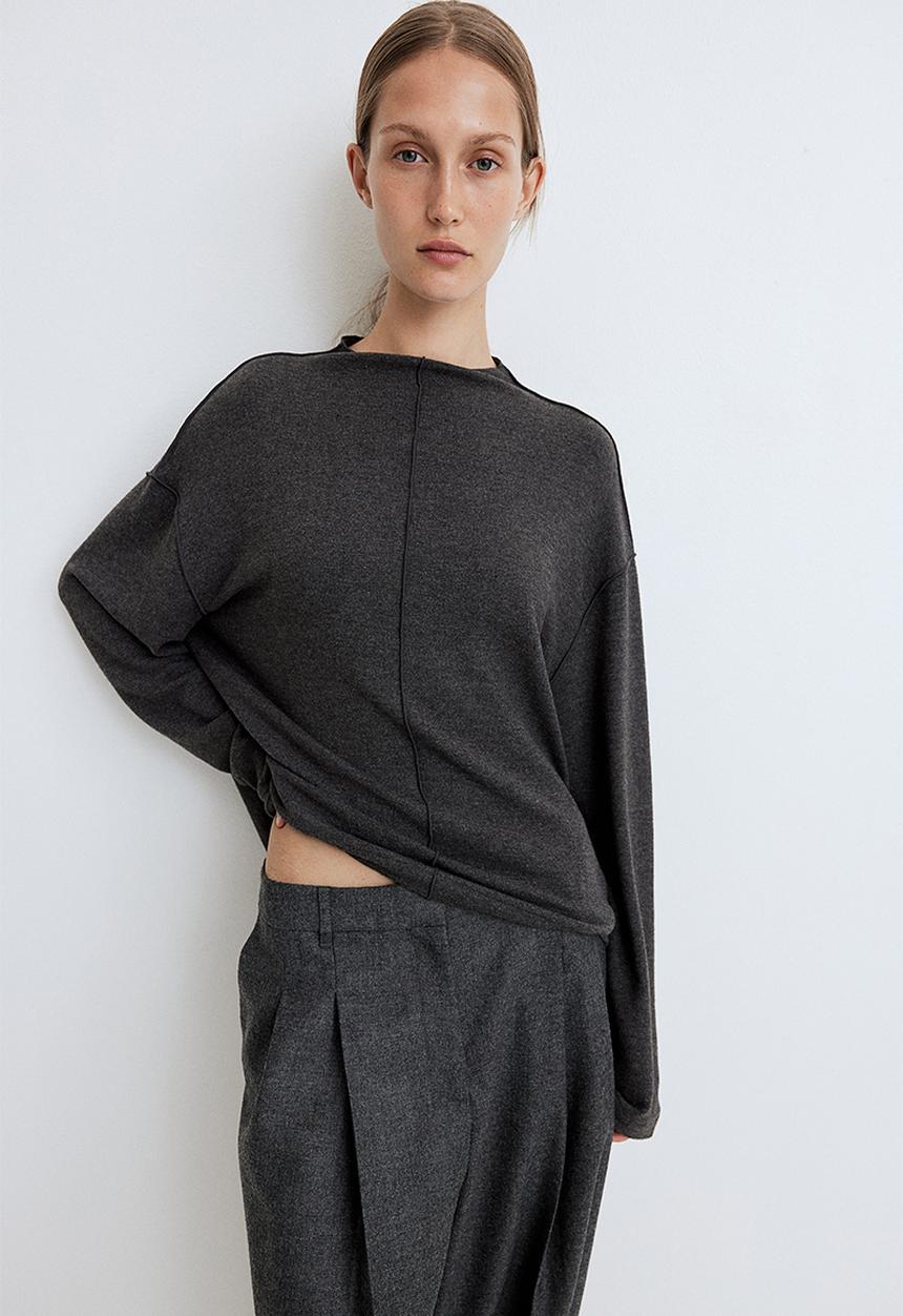 H&M - Fine-knit jumper - dark grey marl 