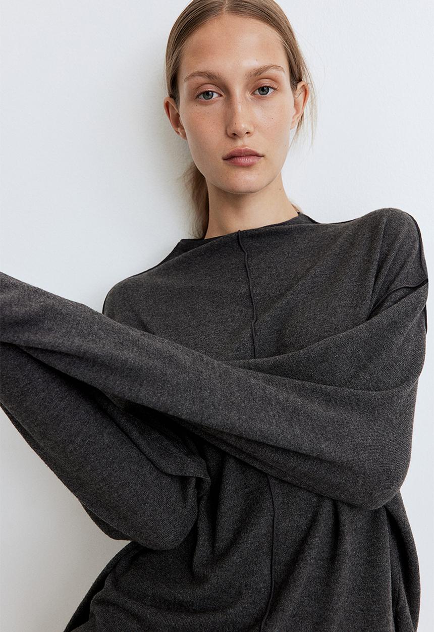 H&M - Fine-knit jumper - dark grey marl 