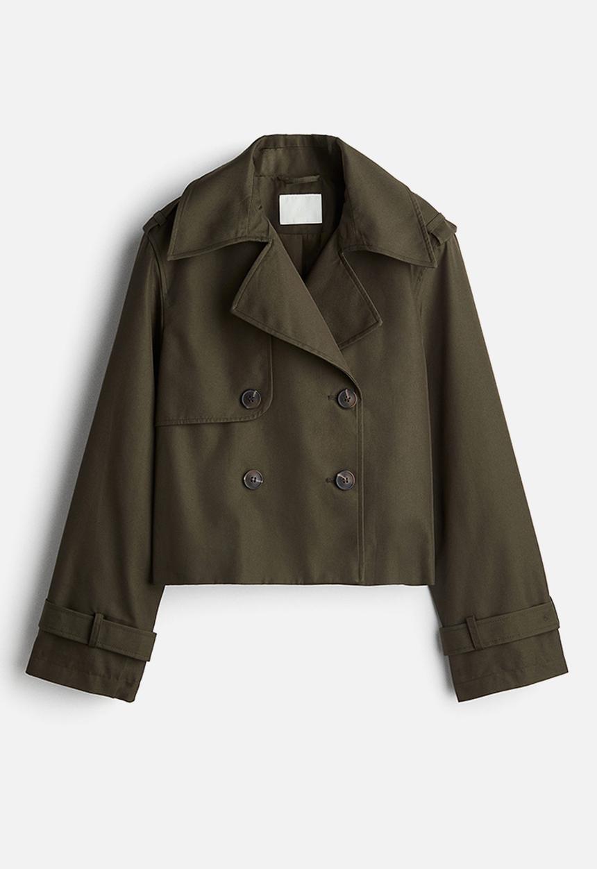 H&M - Trench-look jacket - dark khaki green