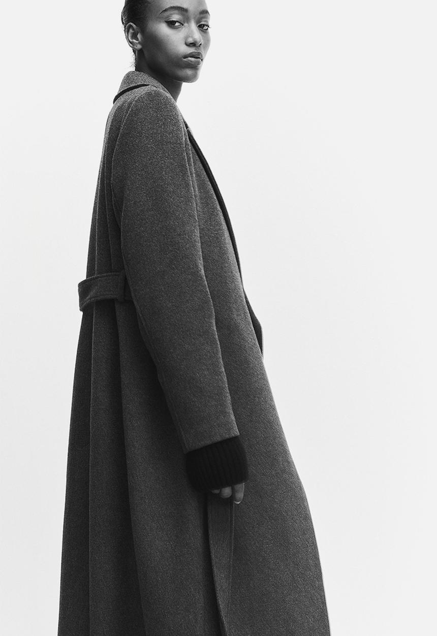 H&M - Tie-belt coat - dark grey