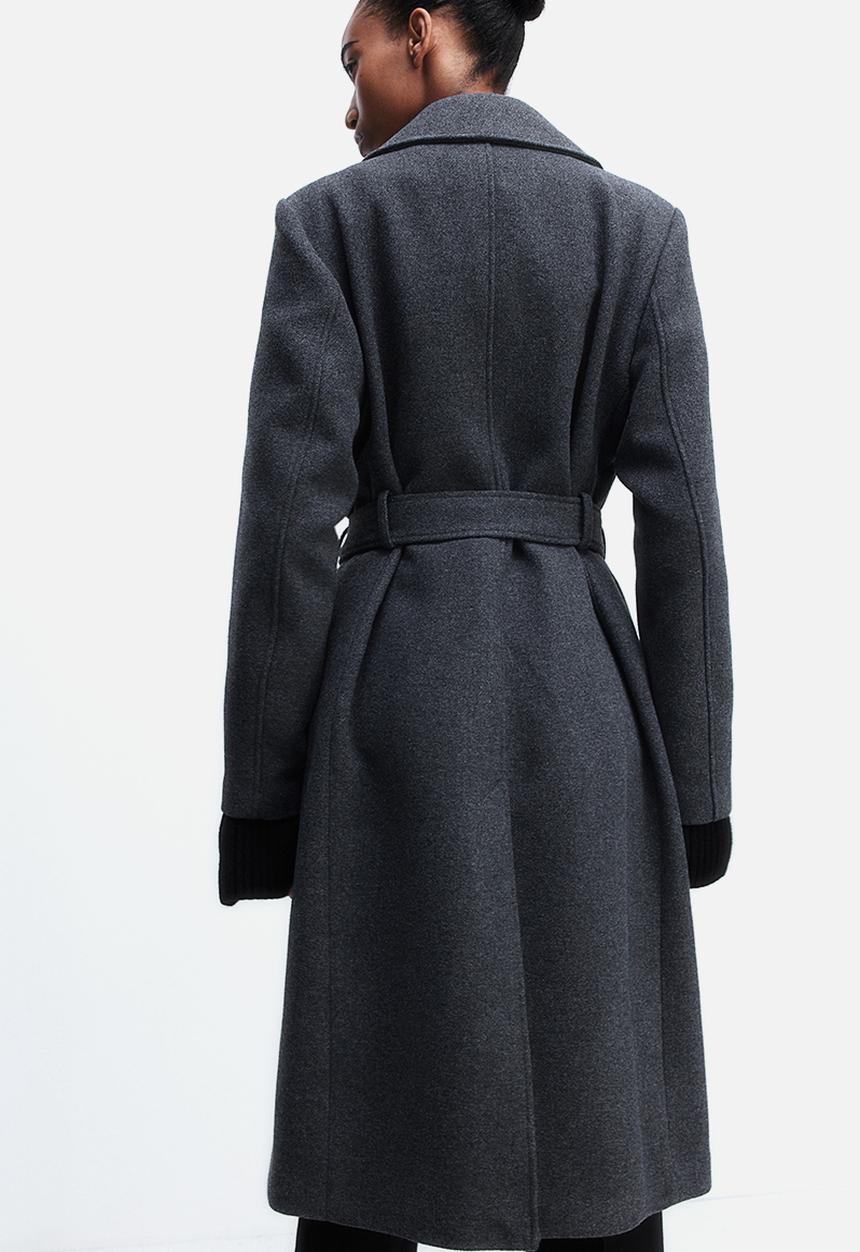 H&M - Tie-belt coat - dark grey