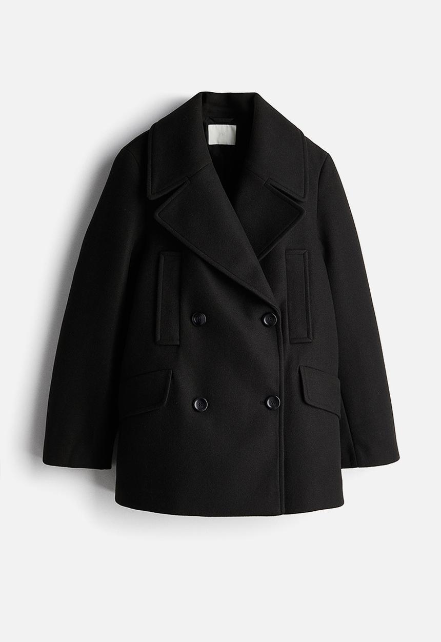 H&M - Pea coat - black
