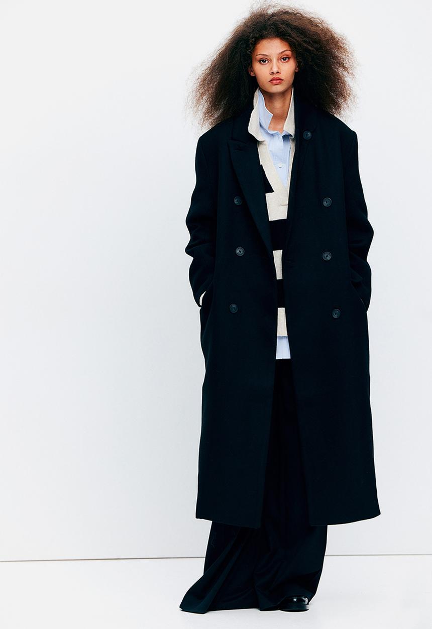 H&M - Oversized maxi coat - black