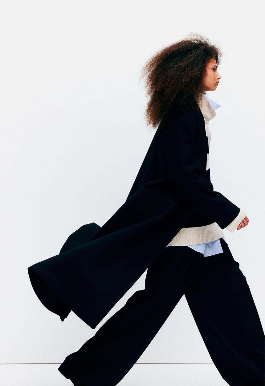 H&M - Oversized maxi coat - black