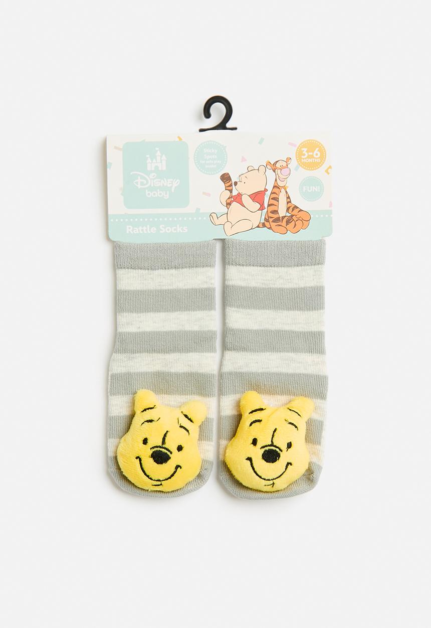 The Character Group (Legacy) - Winnie the pooh rattle socks - grey
