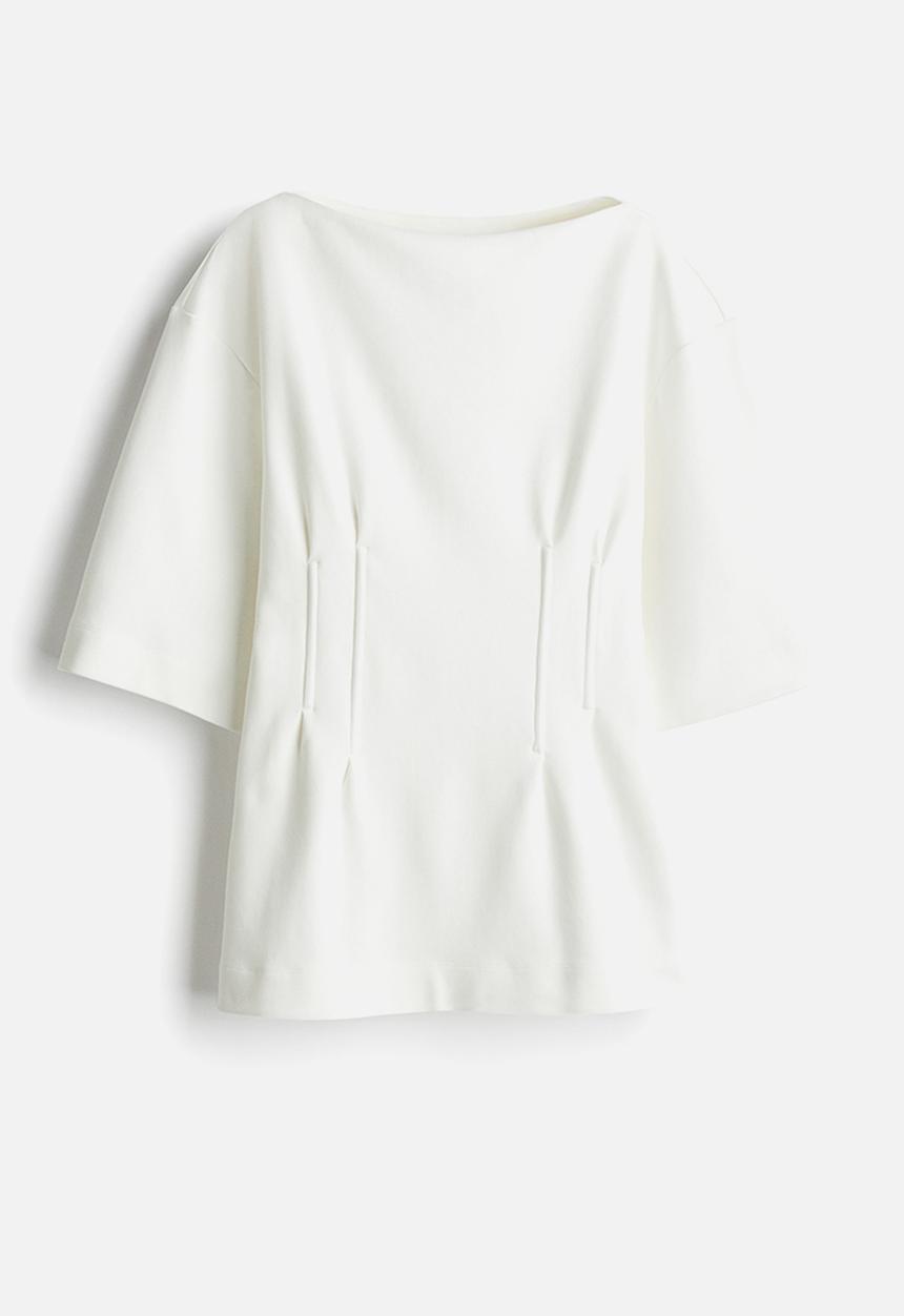 H&M - Waisted T-shirt - white