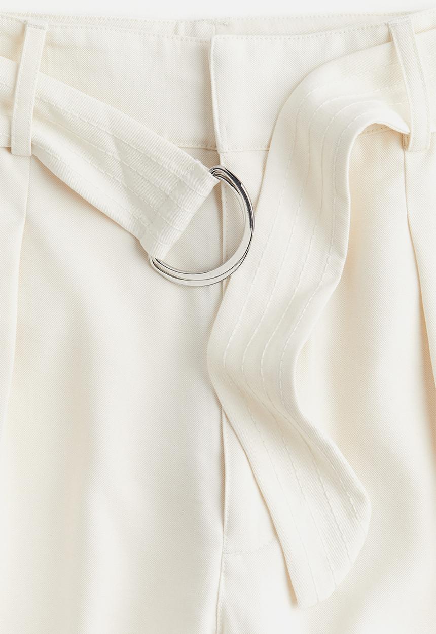 H&M - Belted trousers - white