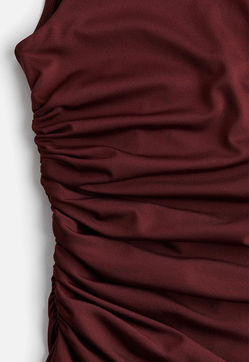 H&M - Draped jersey top - burgundy