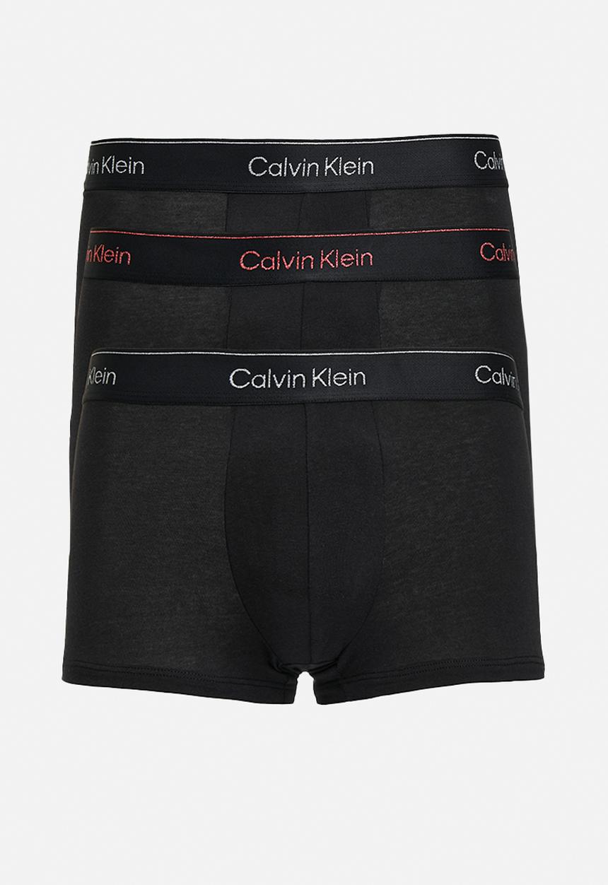 Calvin Klein - Low Rise Trunk 3 Pack - B- Silver, Red, Silver Lurex Lgs