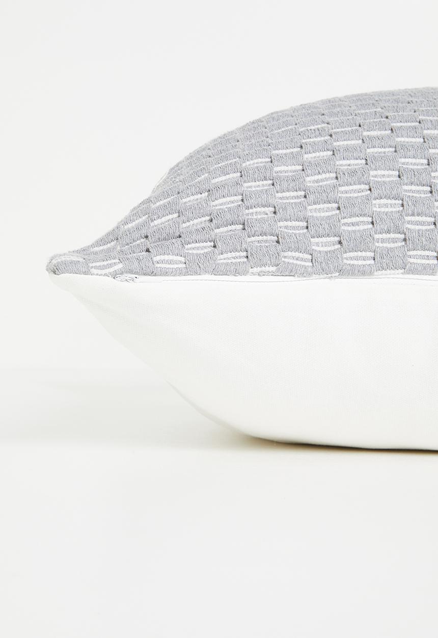 Sixth Floor - Zuri embroidered cushion cover - Grey