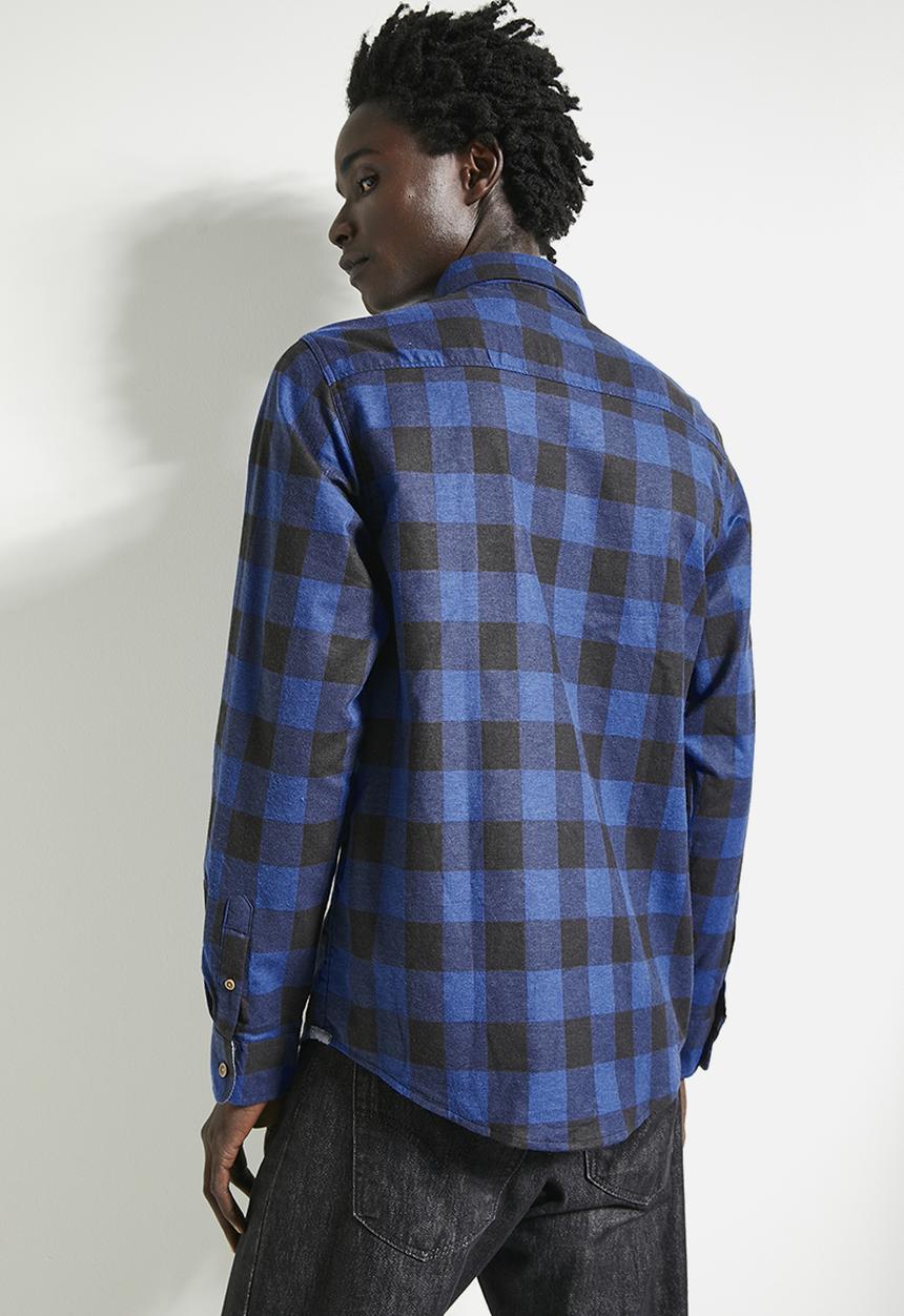Brave Soul - Shirts - Blue & Black