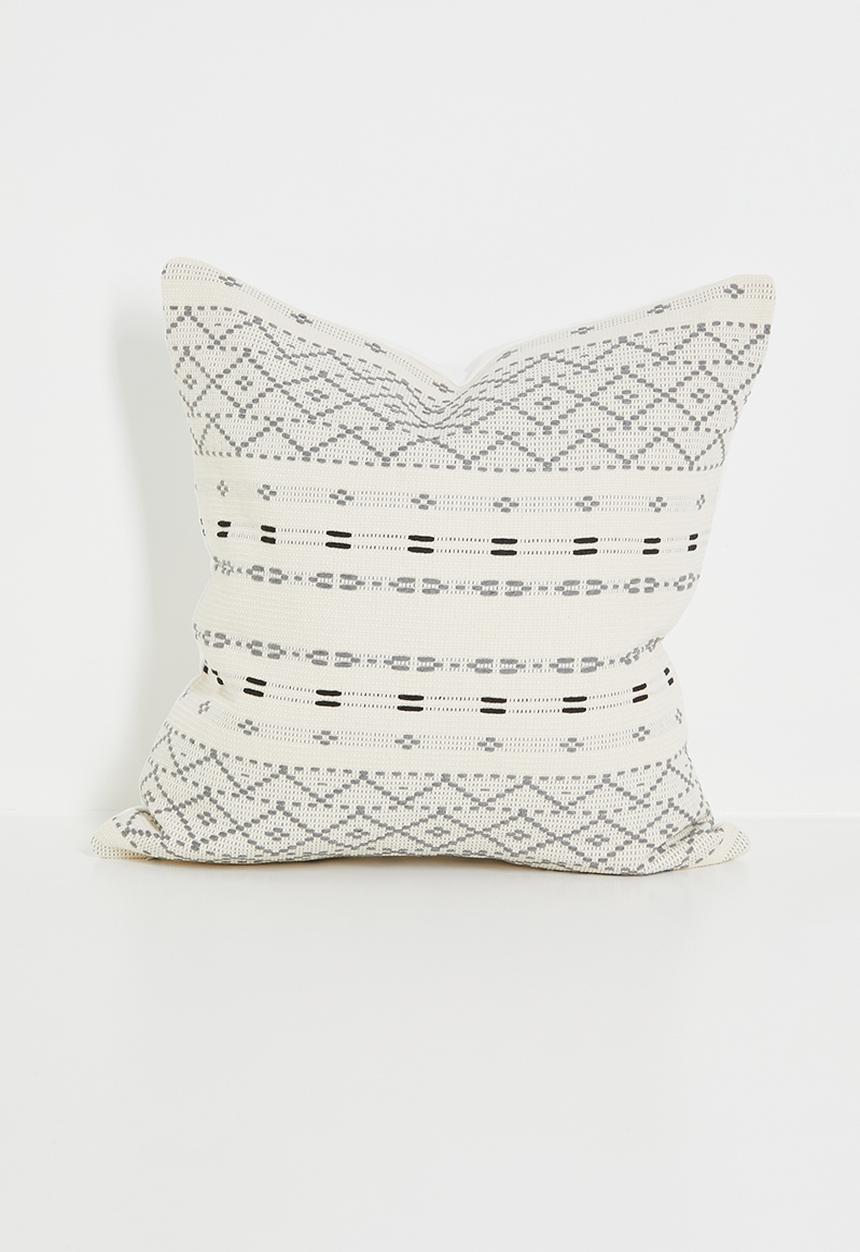 Sixth Floor - Riva embroidered cushion cover - Natural