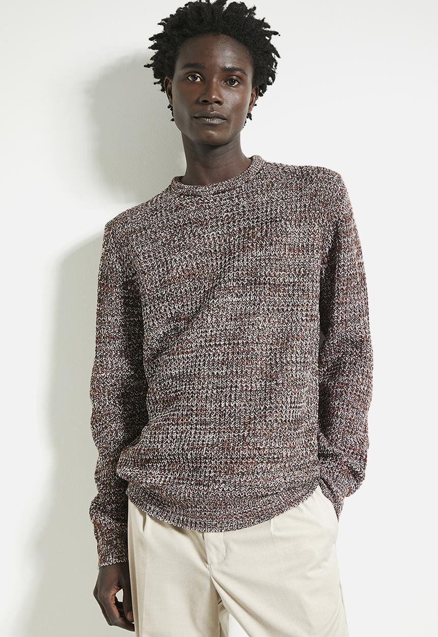 Brave Soul - Knitwear - Jet Black/Brown/Ecru Twist