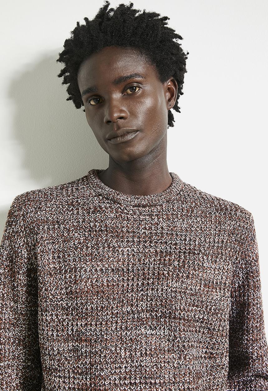 Brave Soul - Knitwear - Jet Black/Brown/Ecru Twist