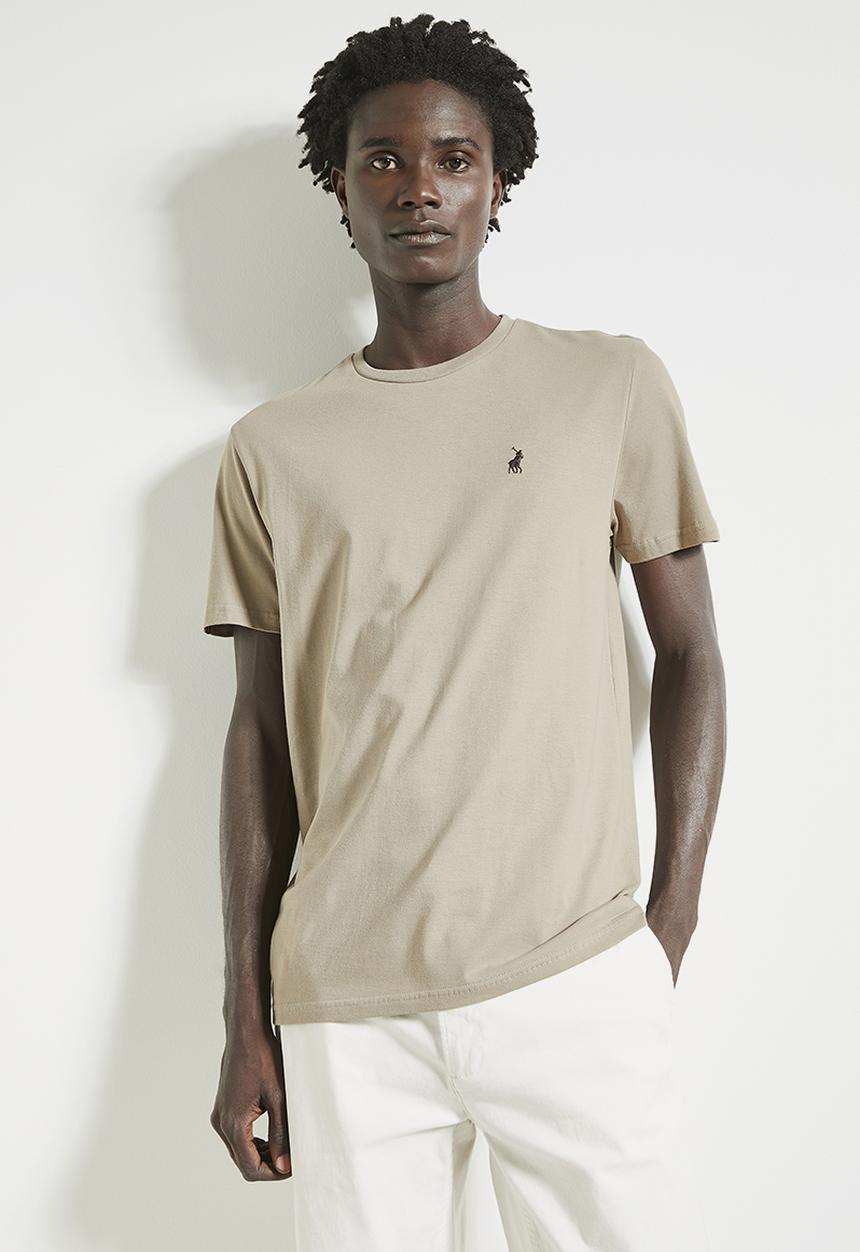 POLO - Mens Essential Crew Neck Short Sleeve Tee - Taupe