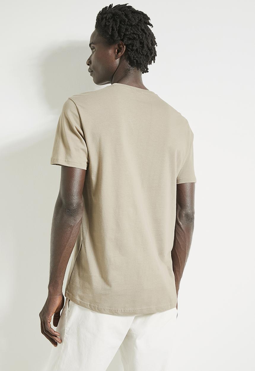 POLO - Mens Essential Crew Neck Short Sleeve Tee - Taupe