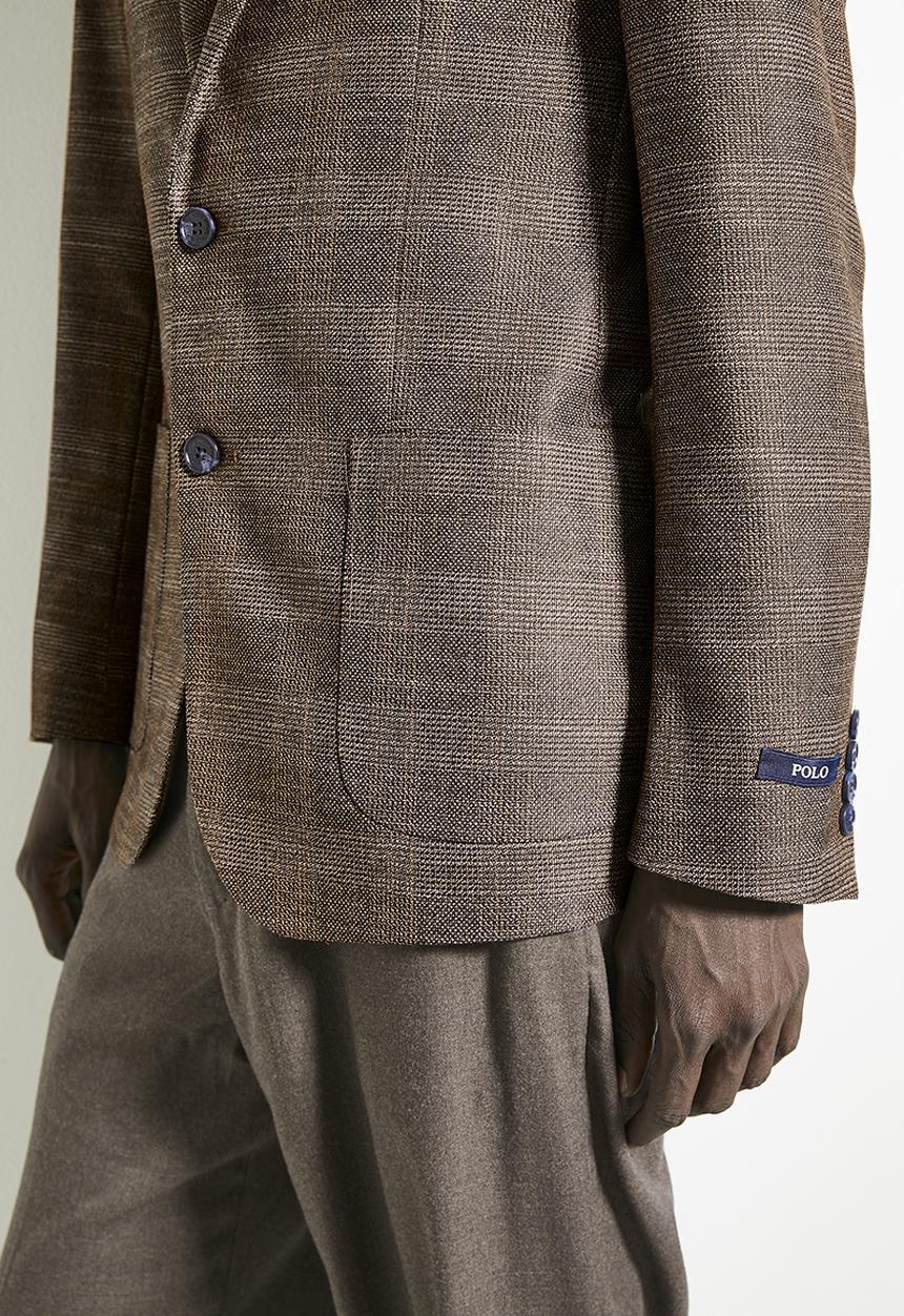 POLO - Mens Custom Fit Check Blazer - Rust