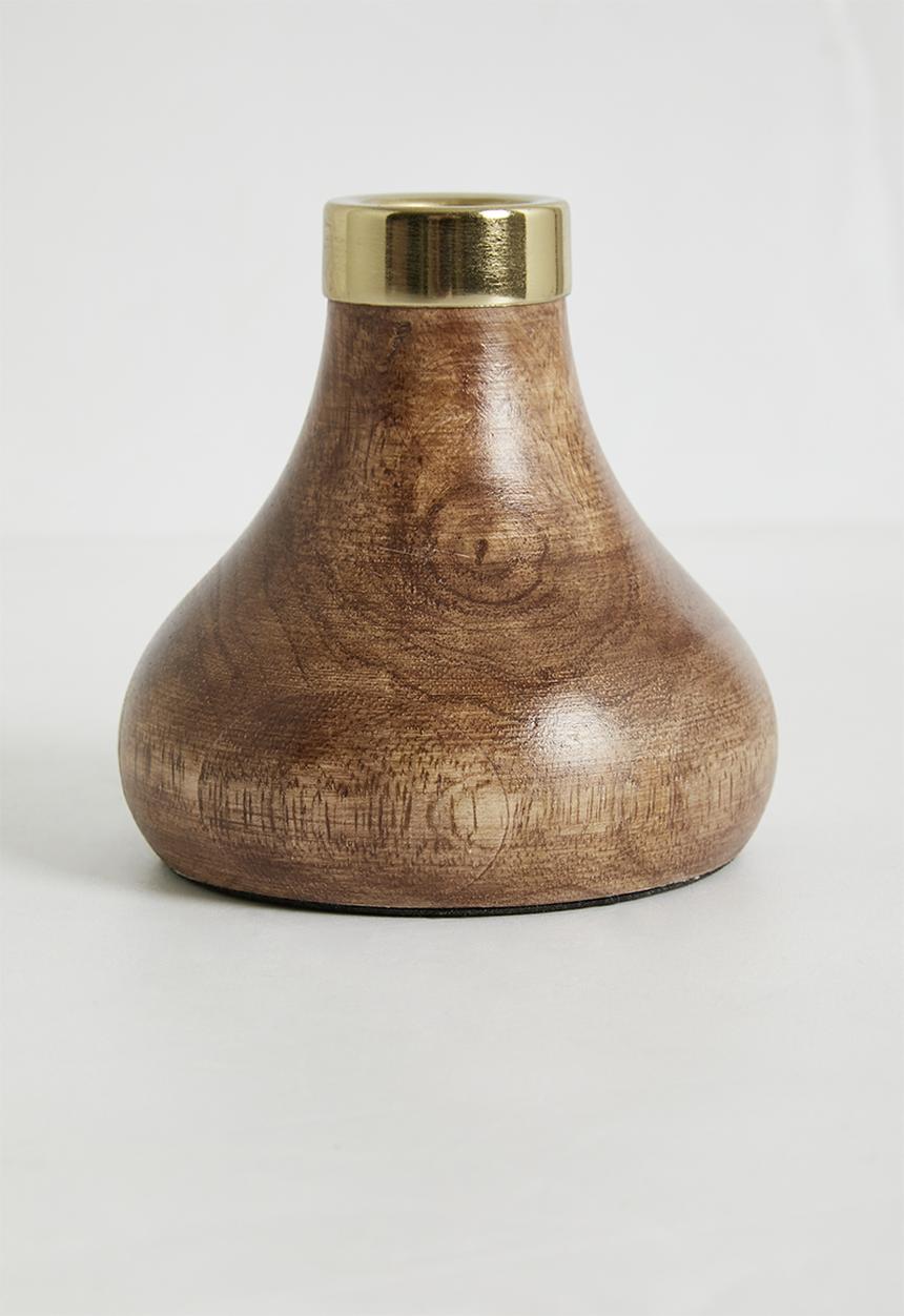 Sixth Floor - Wooden Handle Holder - Natural & Gold