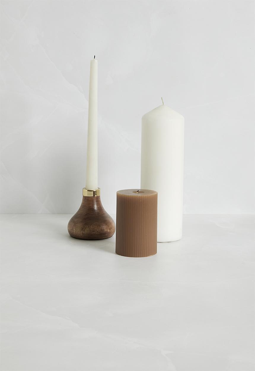 Sixth Floor - Wooden Handle Holder - Natural & Gold