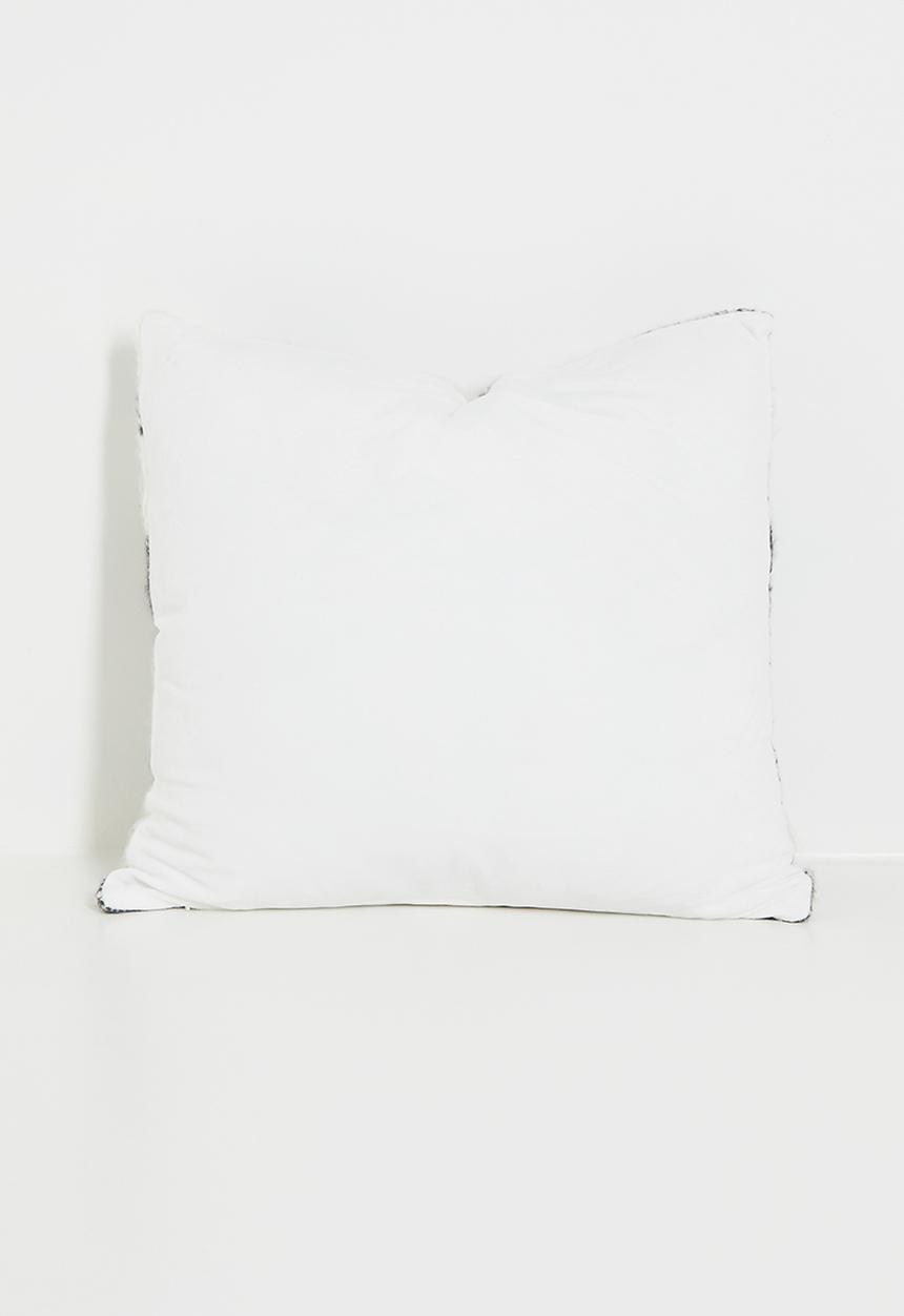 H&S - Plaid woven cushion - black & white 