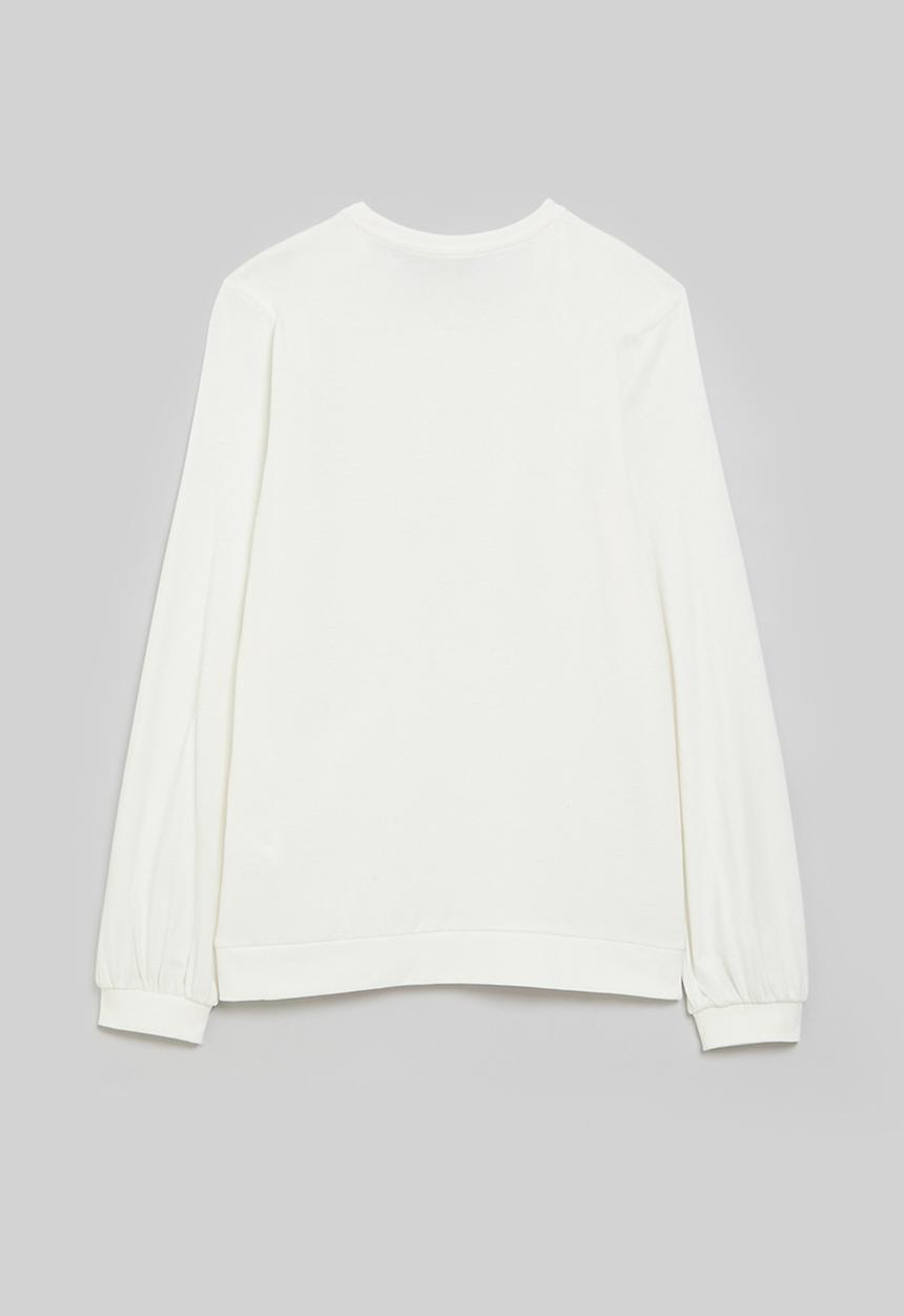 POLO - Girls toni blouson printed long sleeve tee - off white
