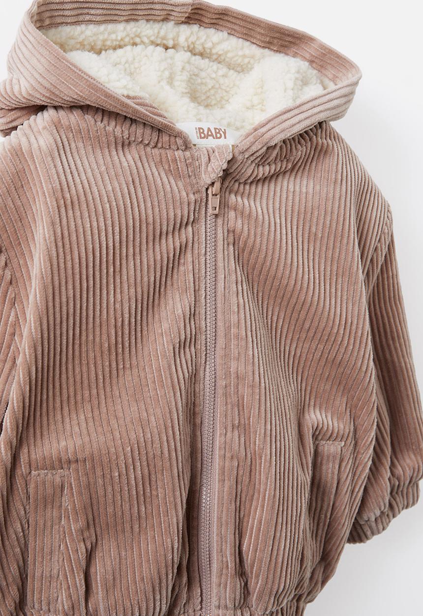 Cotton On - Bruce cord bomber jacket - oatmilk