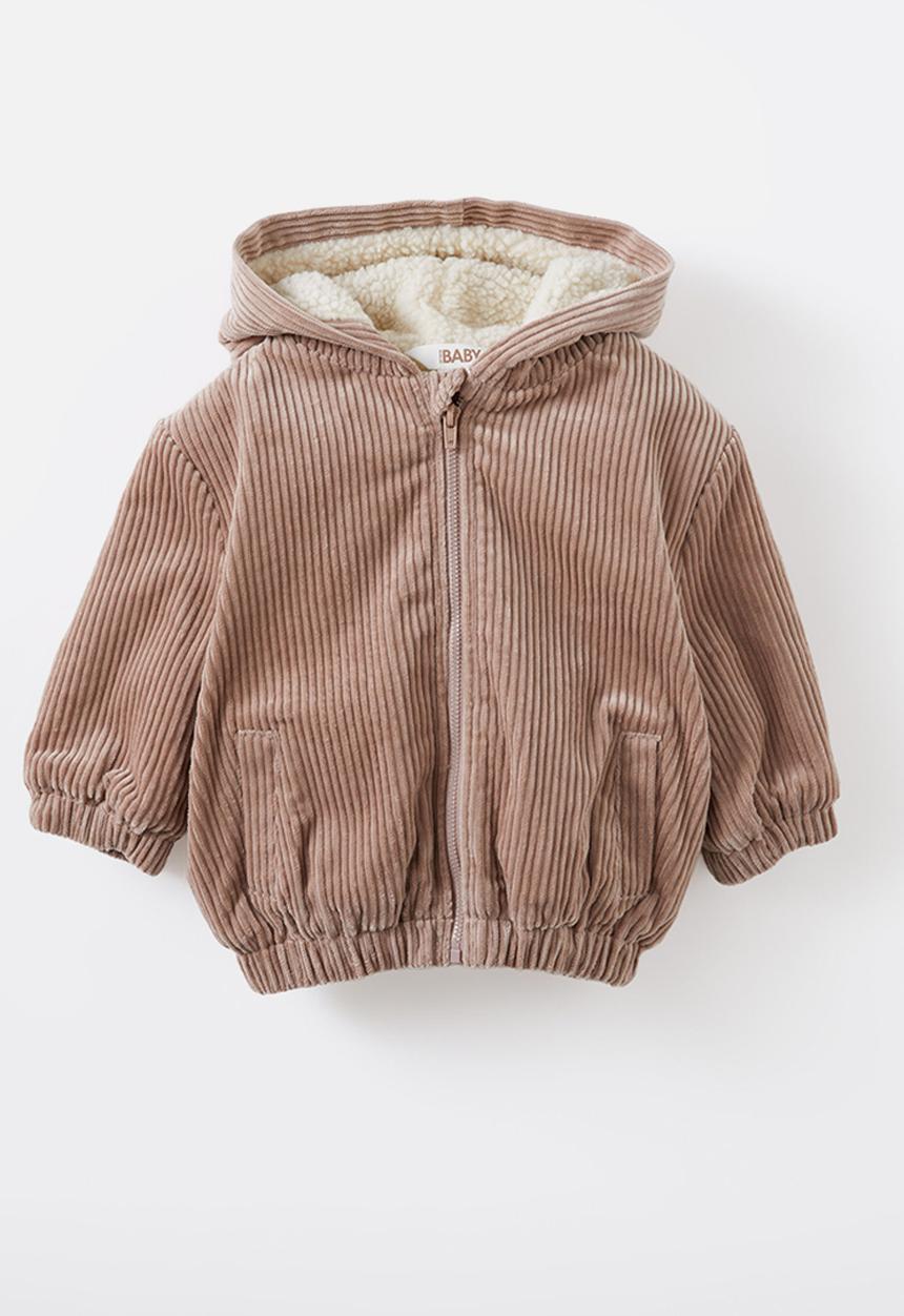 Cotton On - Bruce cord bomber jacket - oatmilk