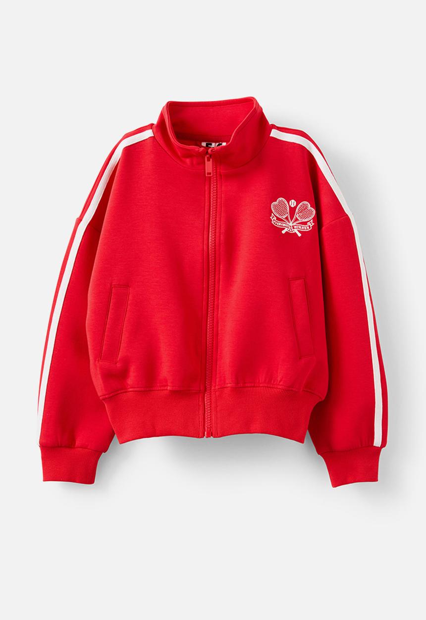 Cotton On - Active long sleeve zip through - varsity red