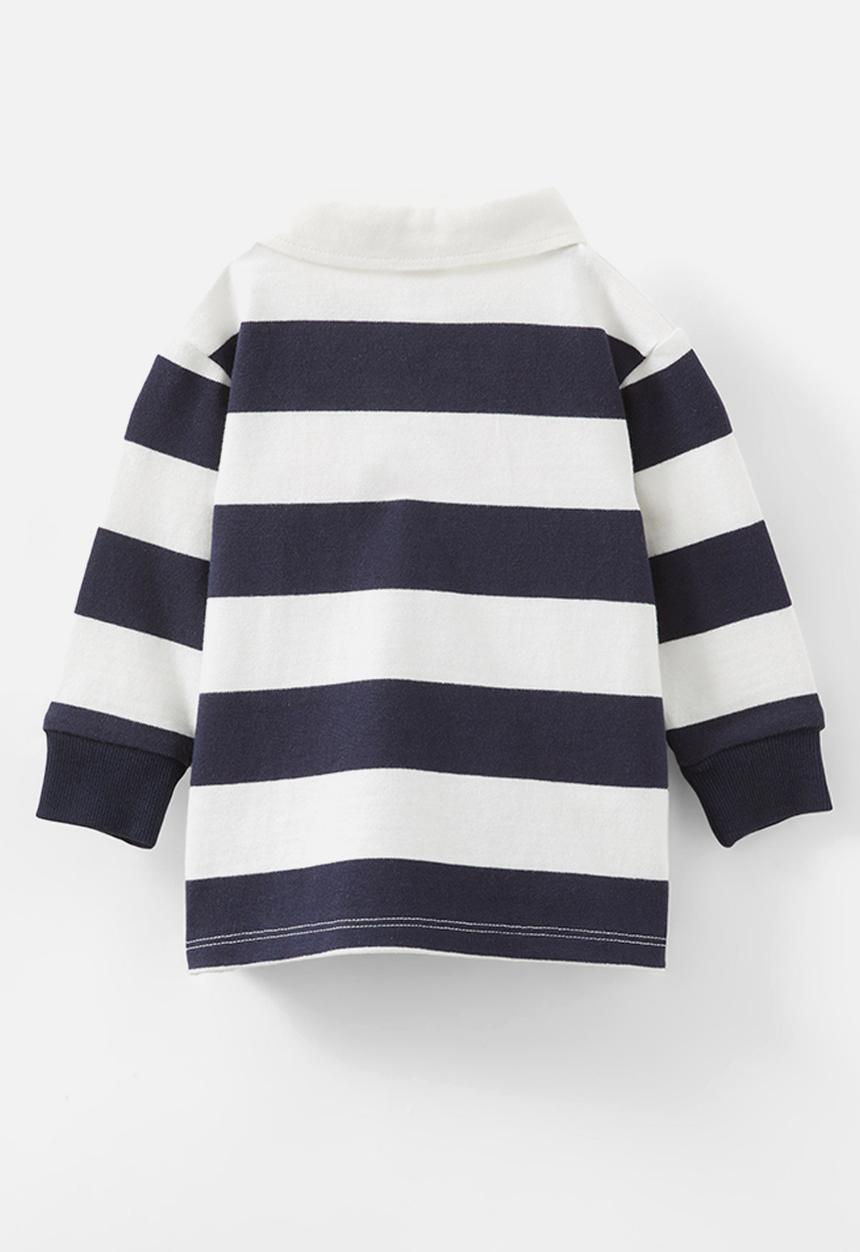 Cotton On - Ari rugby polo - vanilla/navy ink stripe