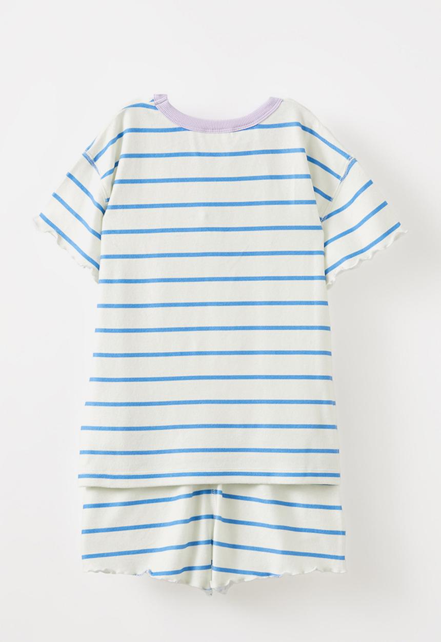 Cotton On - Dani short sleeve pyjama set licensed - lcn blu dark vanil/deep sea blue stripe bingo