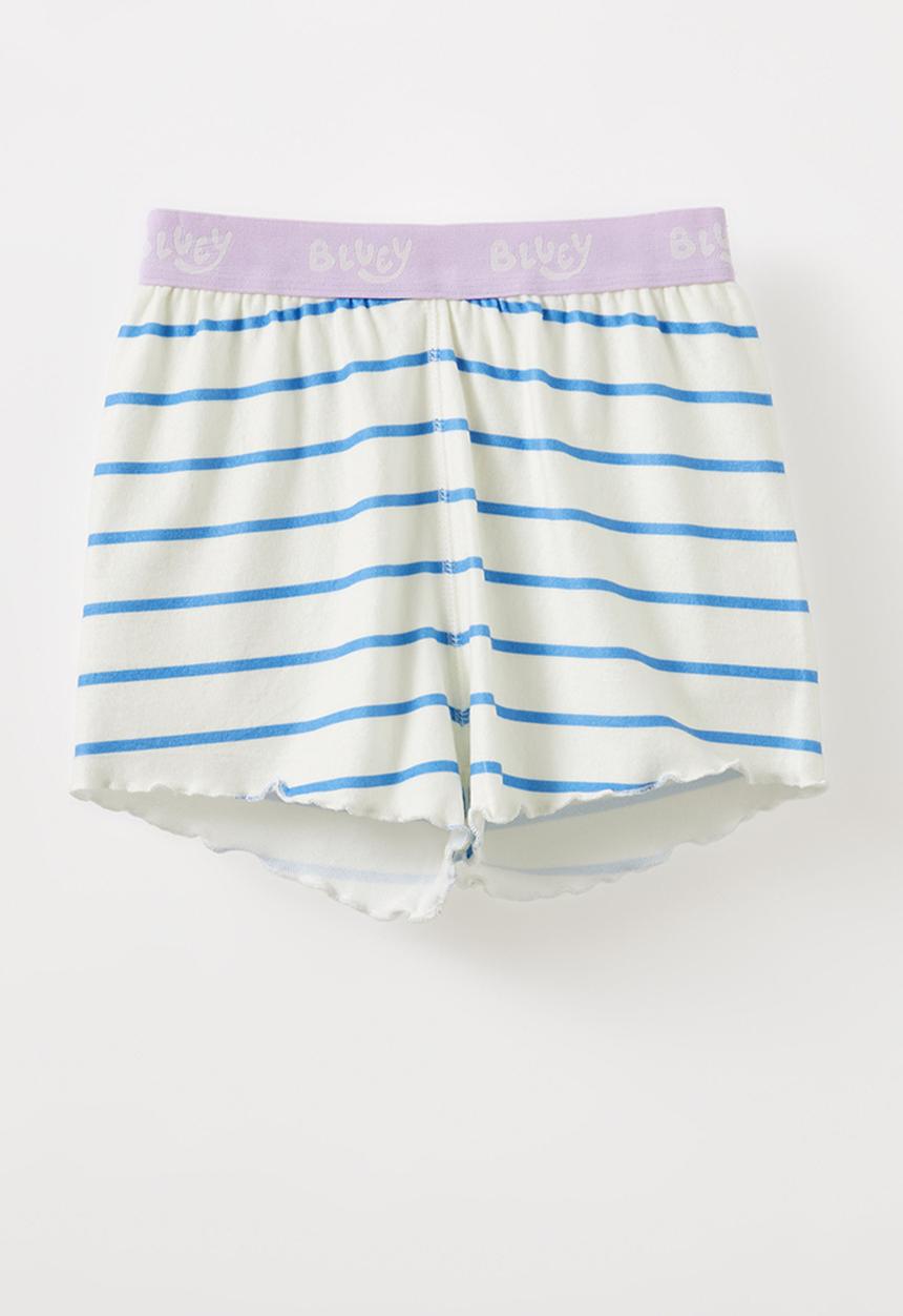 Cotton On - Dani short sleeve pyjama set licensed - lcn blu dark vanil/deep sea blue stripe bingo
