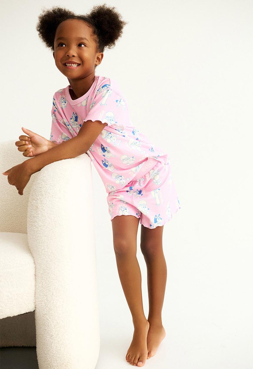 Cotton On - Dani short sleeve pyjama set licensed - lcn blu fairy pink/coco