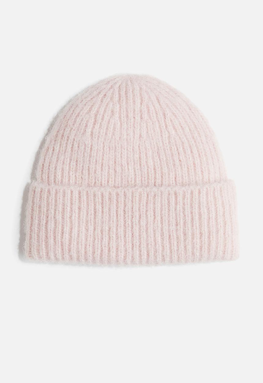 H&M - Rib-knit beanie - pale pink
