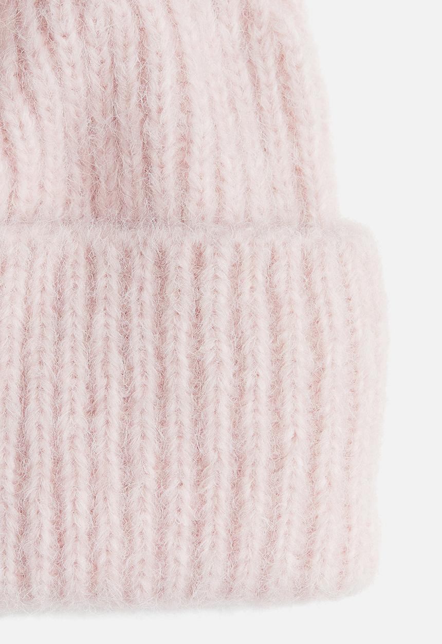 H&M - Rib-knit beanie - pale pink
