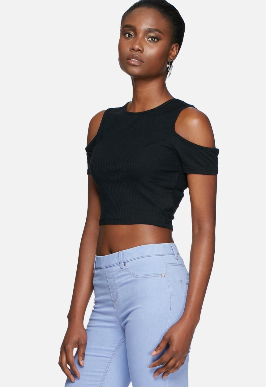New Look - Rib cold shoulder tee