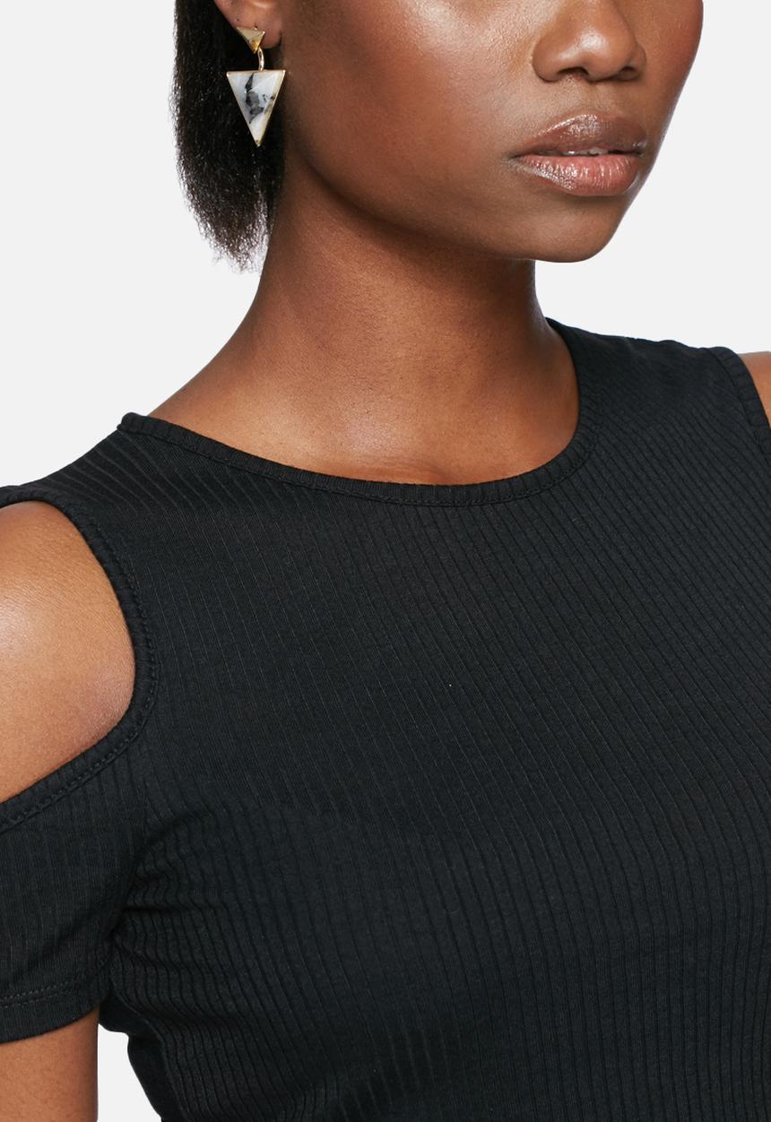 New Look - Rib cold shoulder tee