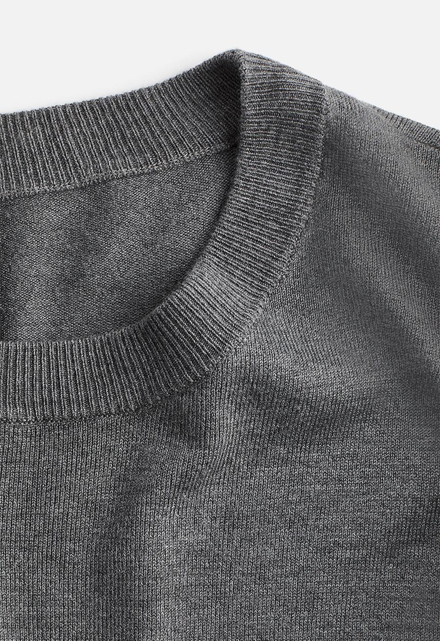 H&M - Short fine-knit jumper - dark grey marl