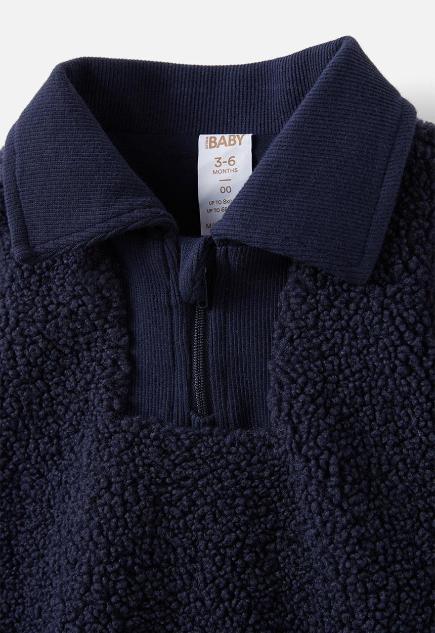 Cotton On - Teddy fleece sweater - navy ink