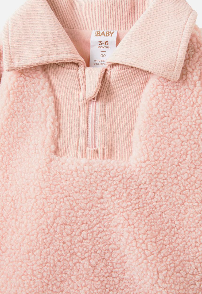 Cotton On - Teddy fleece sweater - pink pearl