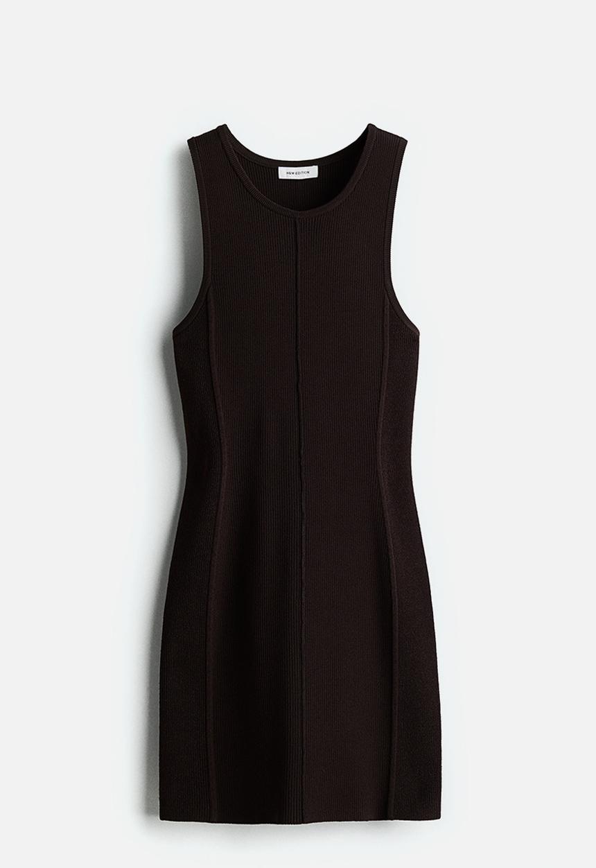 H&M - Cut-out-back dress - dark brown