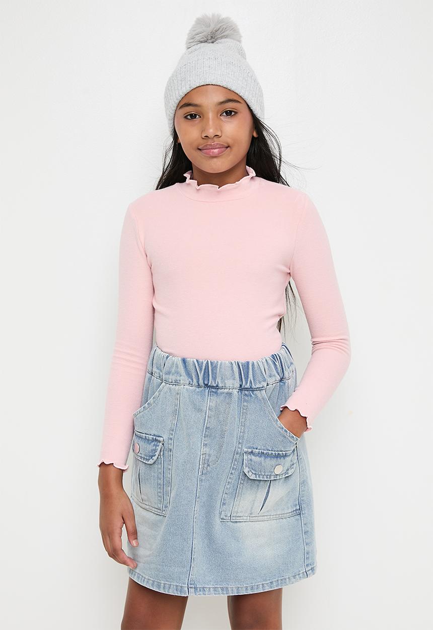 Pop Candy - Denim utility skirt-blue
