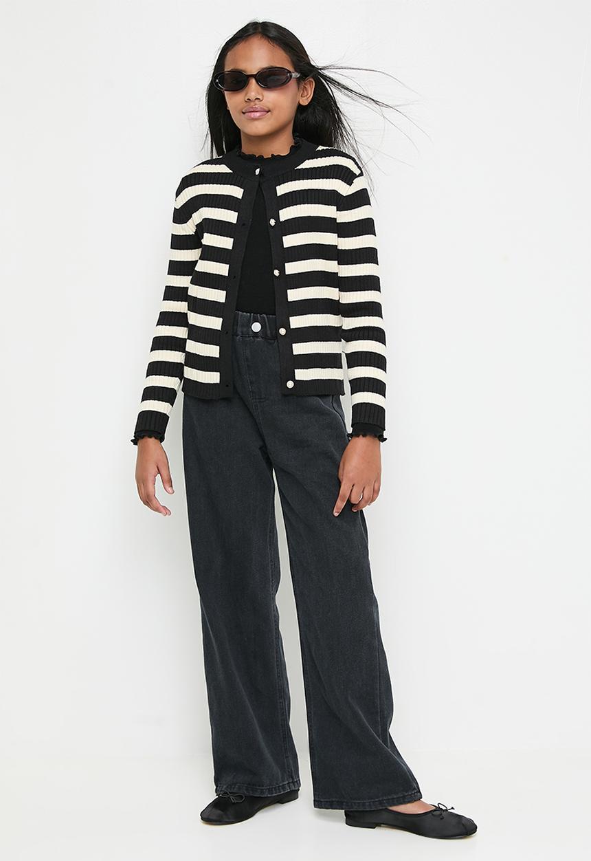 Pop Candy - Striped cardigan - black & white 