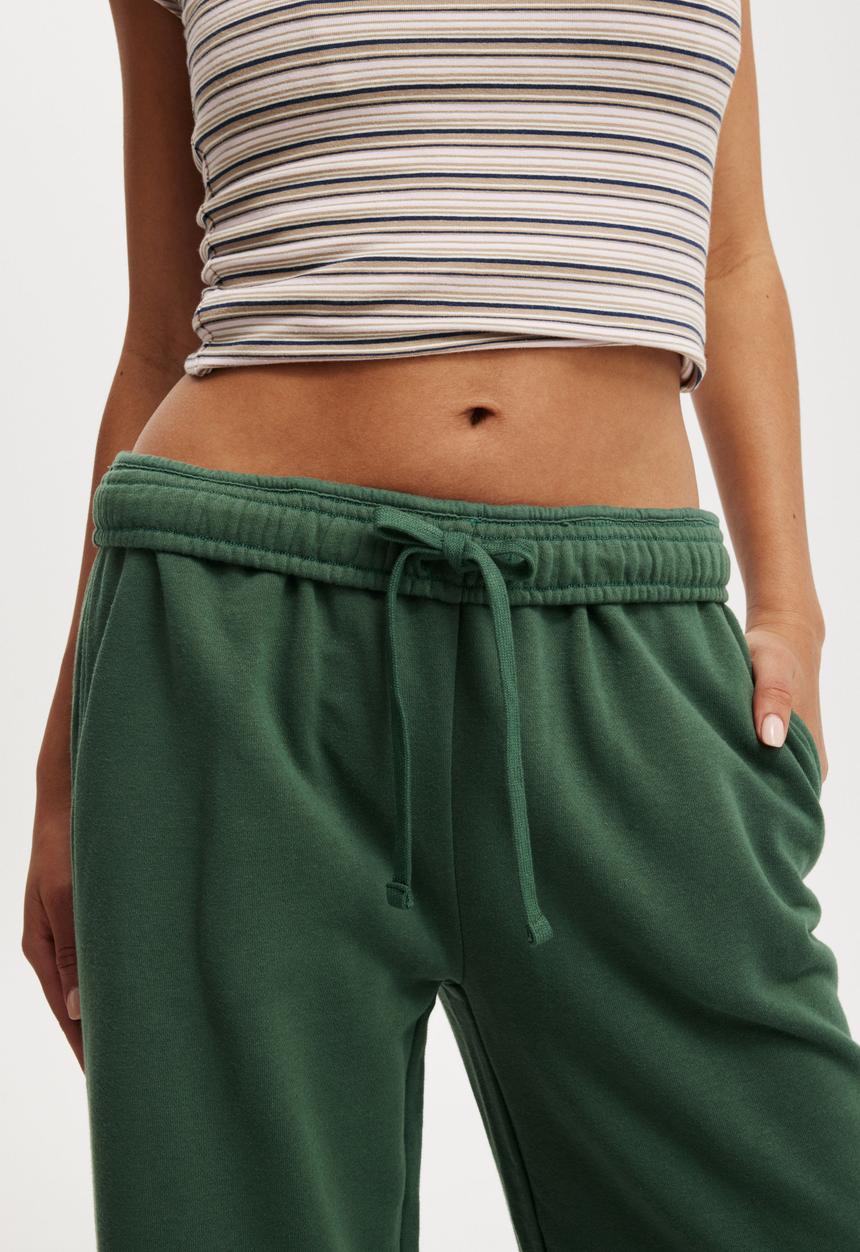 Cotton On - Classic fleece wide leg sweatpant - heritage green