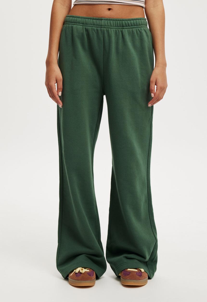 Cotton On - Classic fleece wide leg sweatpant - heritage green