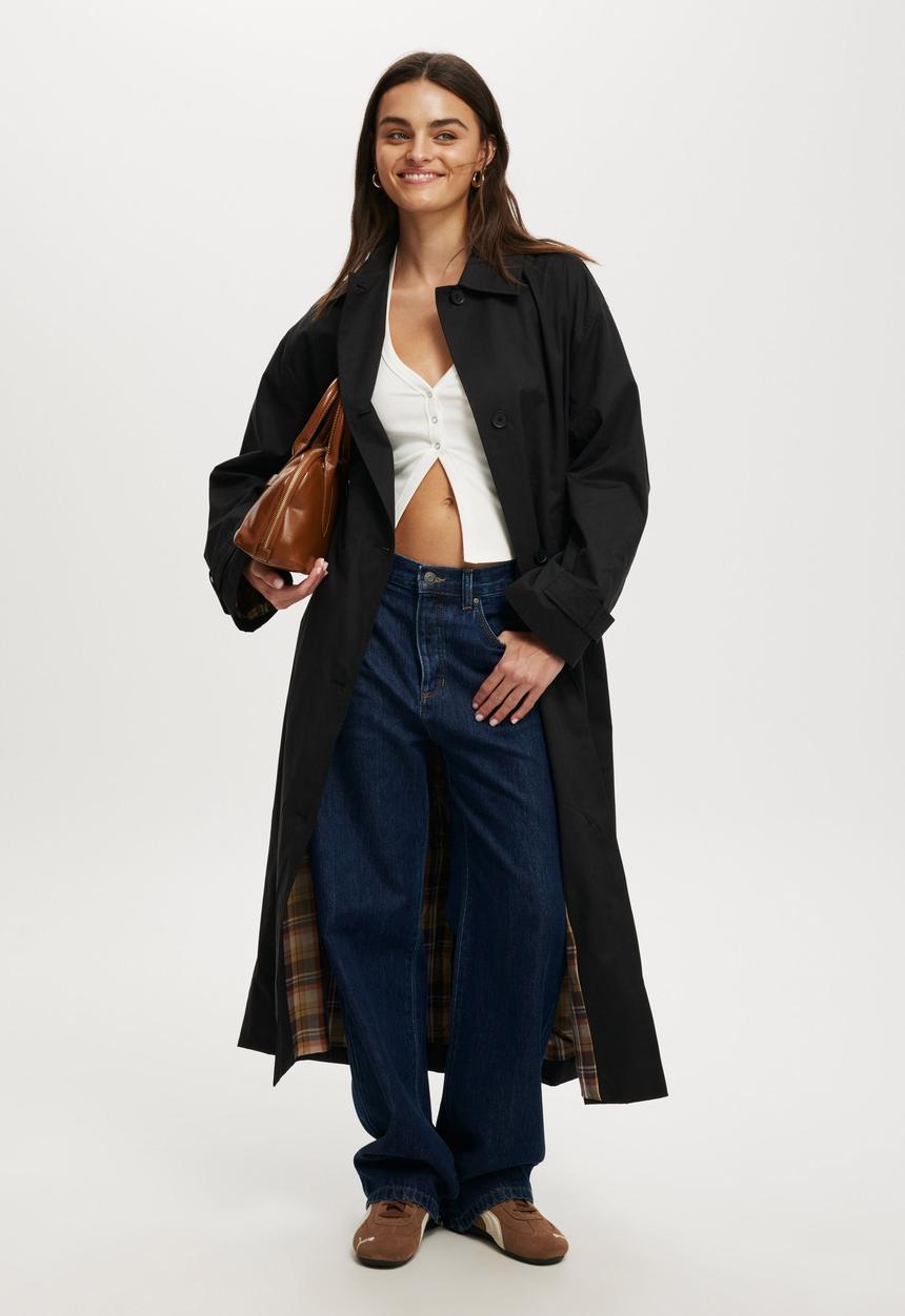 Cotton On - Ellie trench coat - black