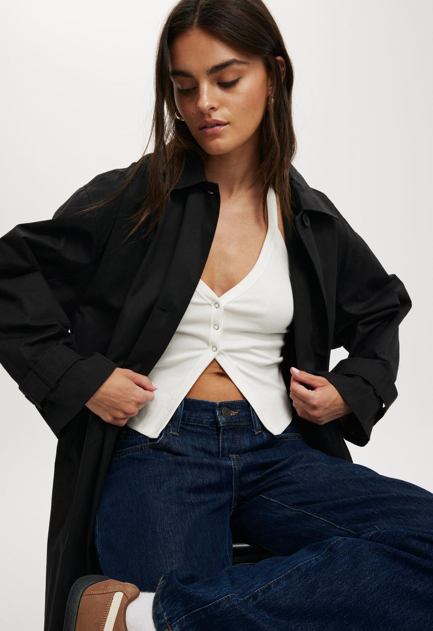 Cotton On - Ellie trench coat - black