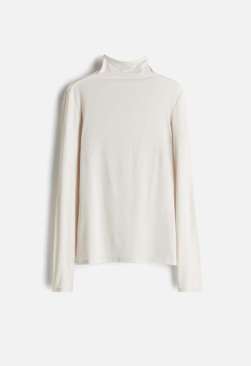 H&M - Lyocell turtleneck top - light beige