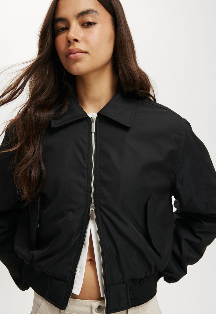 Cotton On - Toby bomber jacket - black