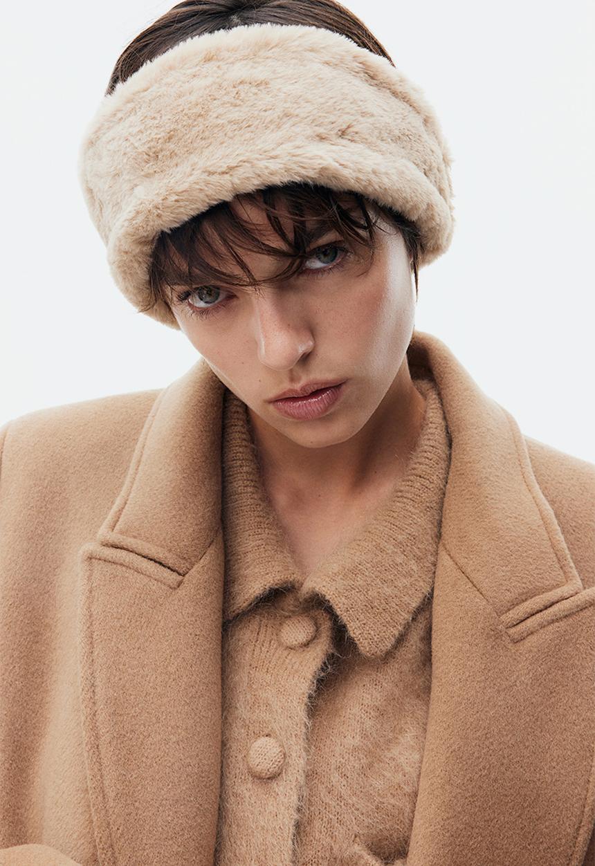 H&M - Fluffy headband - beige